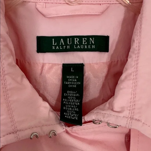 Like new! Ralph Lauren Double-breasted fully lined pink raincoat, size L - Picture 4 of 16